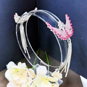 Angel Wings Headband, Hair Accessories for Girls, Goddess Headdress, Pink Tiara